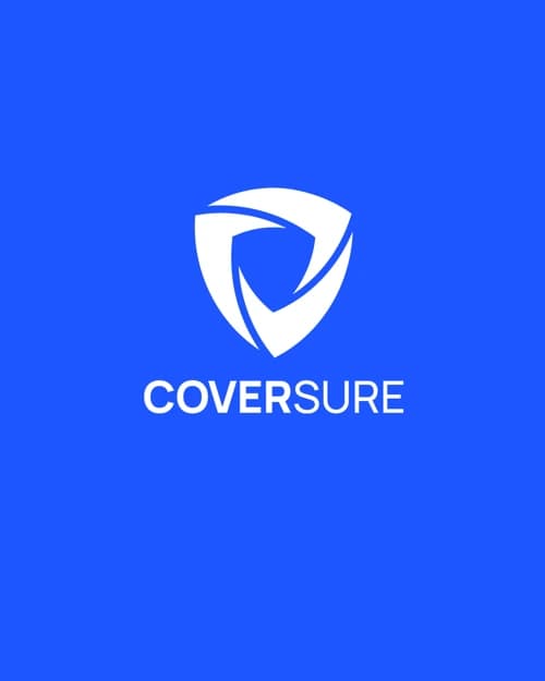 The CoverSure app splash and mobile sign-in screen